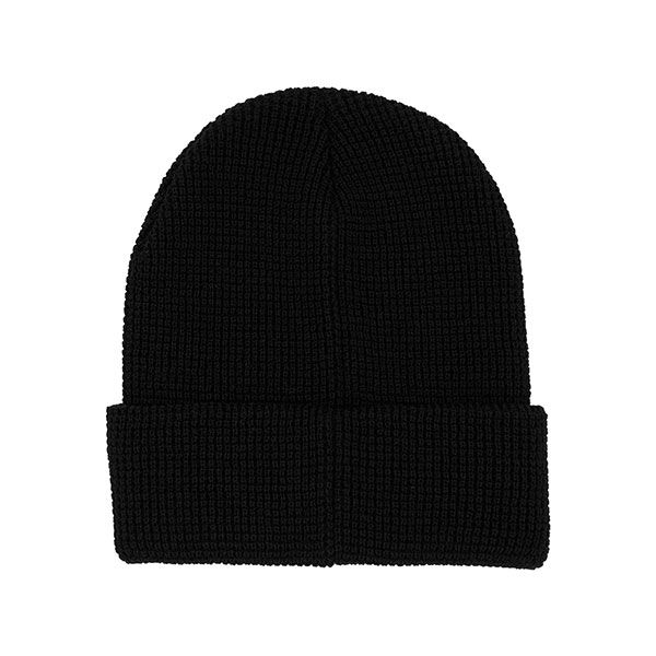 24 Pieces Waffle Knit Cuff Beanie BLACK - Winter Beanie Hats