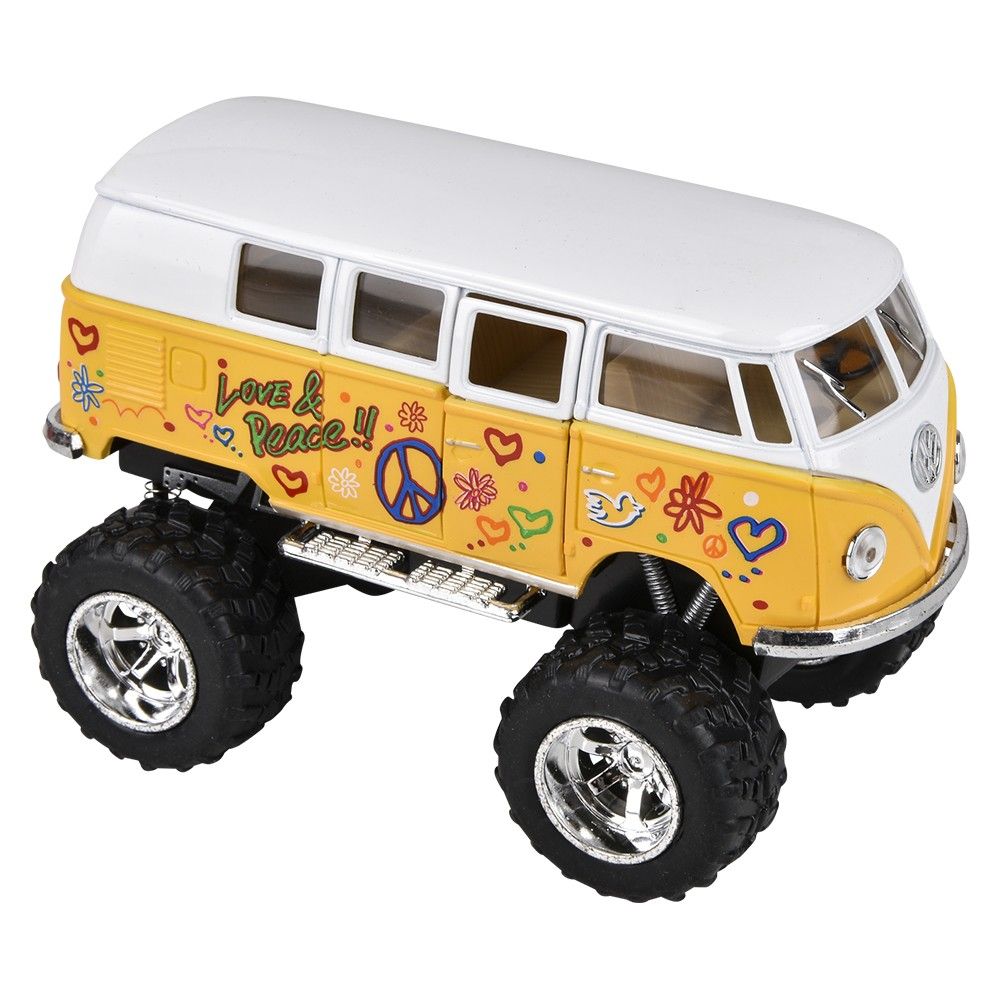 96 pieces 5" DiE-Cast Pull Back Big Wheel Vw Bus W/printing - Car, Planes, Trains & Bikes