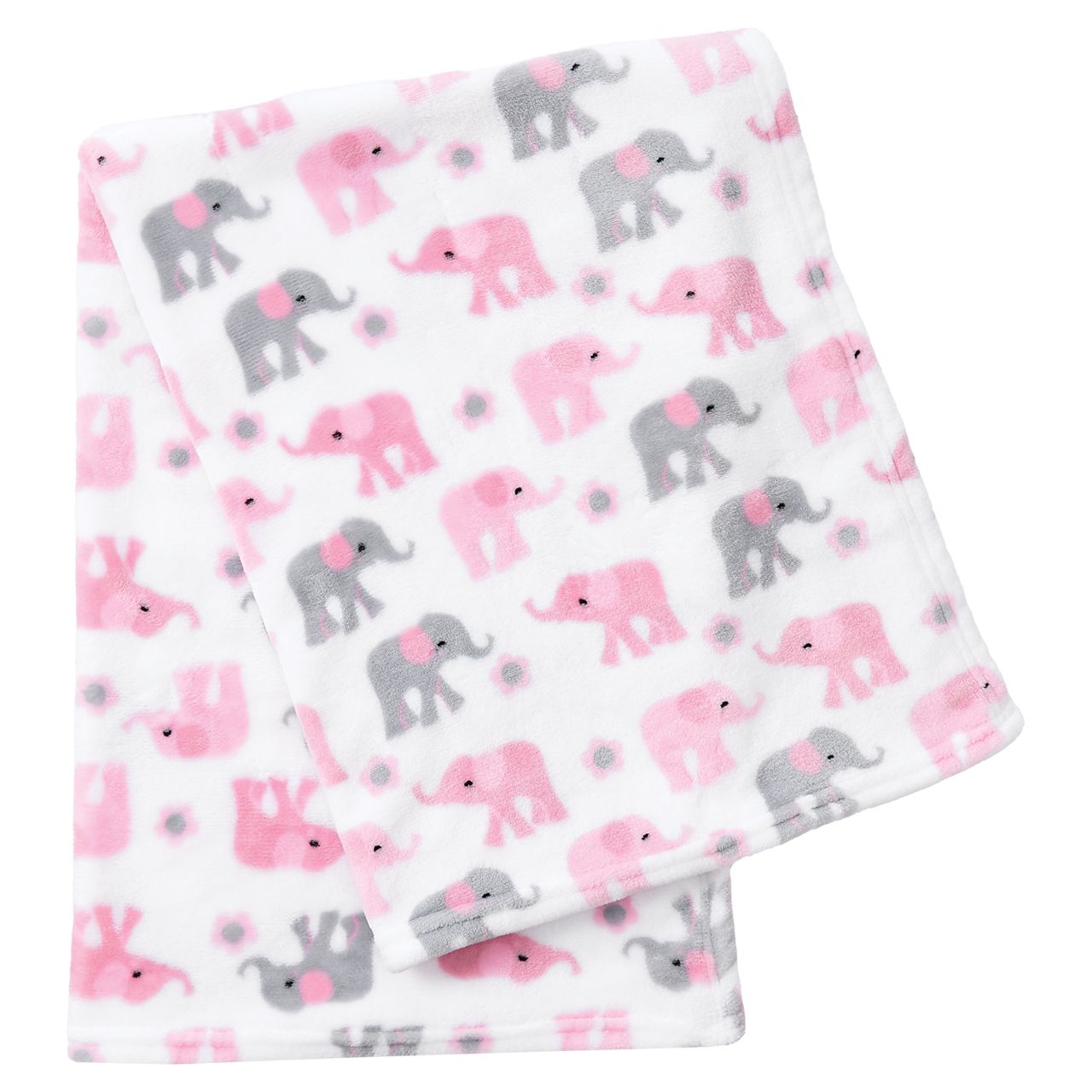 24 pieces Flannel Baby Blanket & Plush Toy - Pink Elephant - Baby Accessories