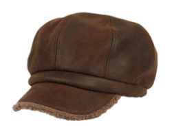 12 Wholesale Faux Leather Winter Cabbie