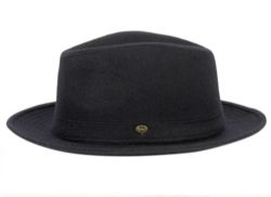 12 Pieces Solid Color Wool Fedora W/self Fabric Band Assorted - Fedoras, Driver Caps & Visor