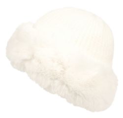 12 Pieces Winter Knit Faux Fur Hats W/ Sherpa Lining - Winter Beanie Hats