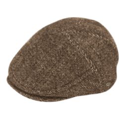 12 Pieces Herringbone Wool Flat Ivy Caps W/ Earflap - Fedoras, Driver Caps & Visor