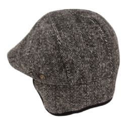 12 Pieces Herringbone Wool Flat Ivy Caps W/ Earflap - Fedoras, Driver Caps & Visor
