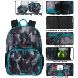 24 Pieces Head 17 Backpack With Matching Lunch Bag - Backpacks 17"