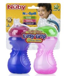 24 pieces Nuby NO-Spill Easy Grip Cup, 10 Oz (pink/purple 2-Pk) - Baby Accessories