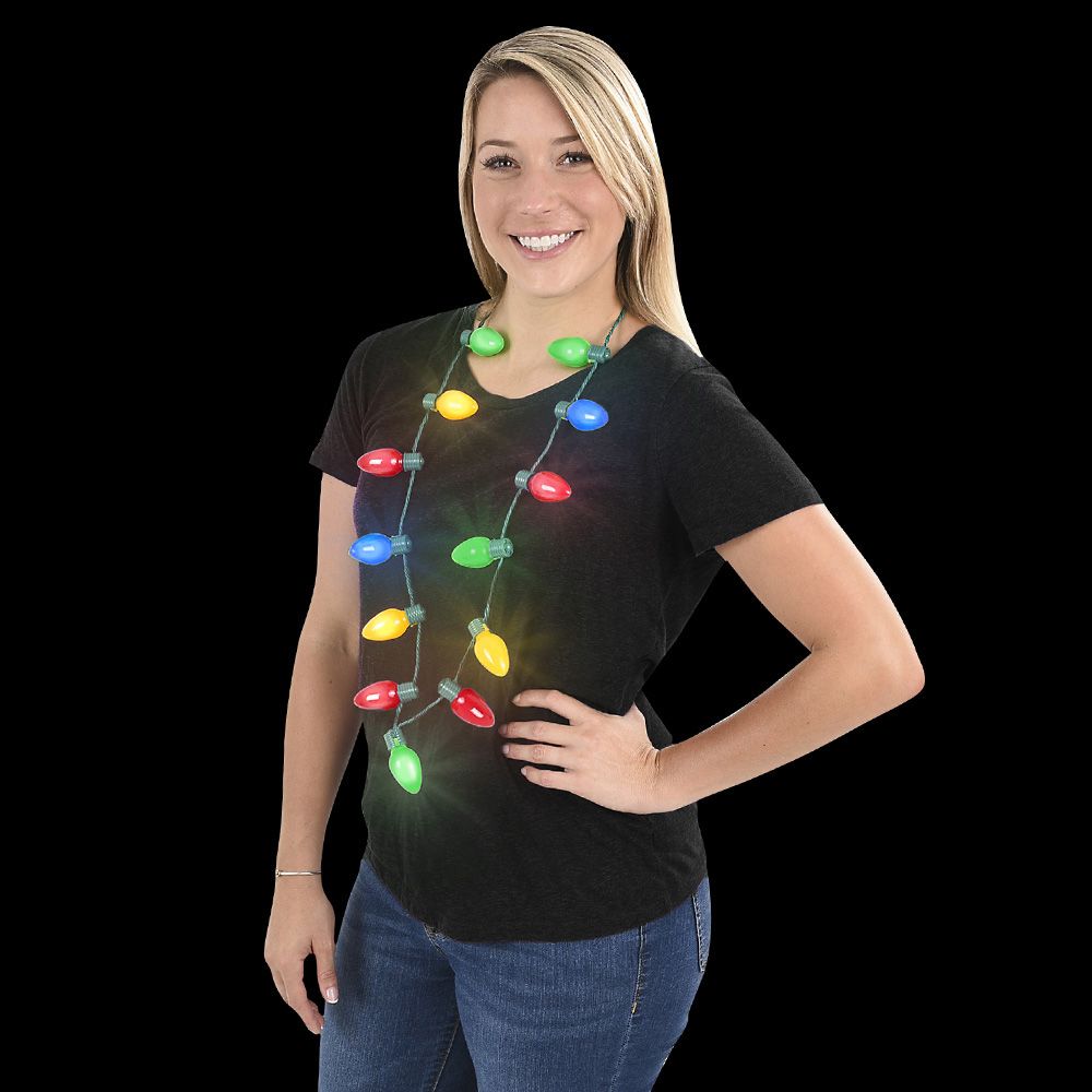 48 of LighT-Up Christmas Bulb Necklace 25 inch