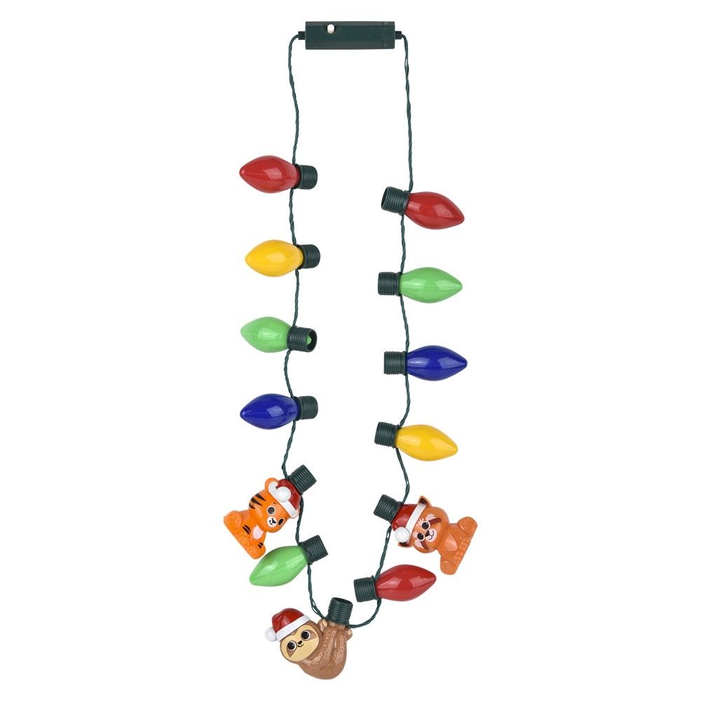 48 pieces of LighT-Up Christmas Zoo Animal Necklace 25"
