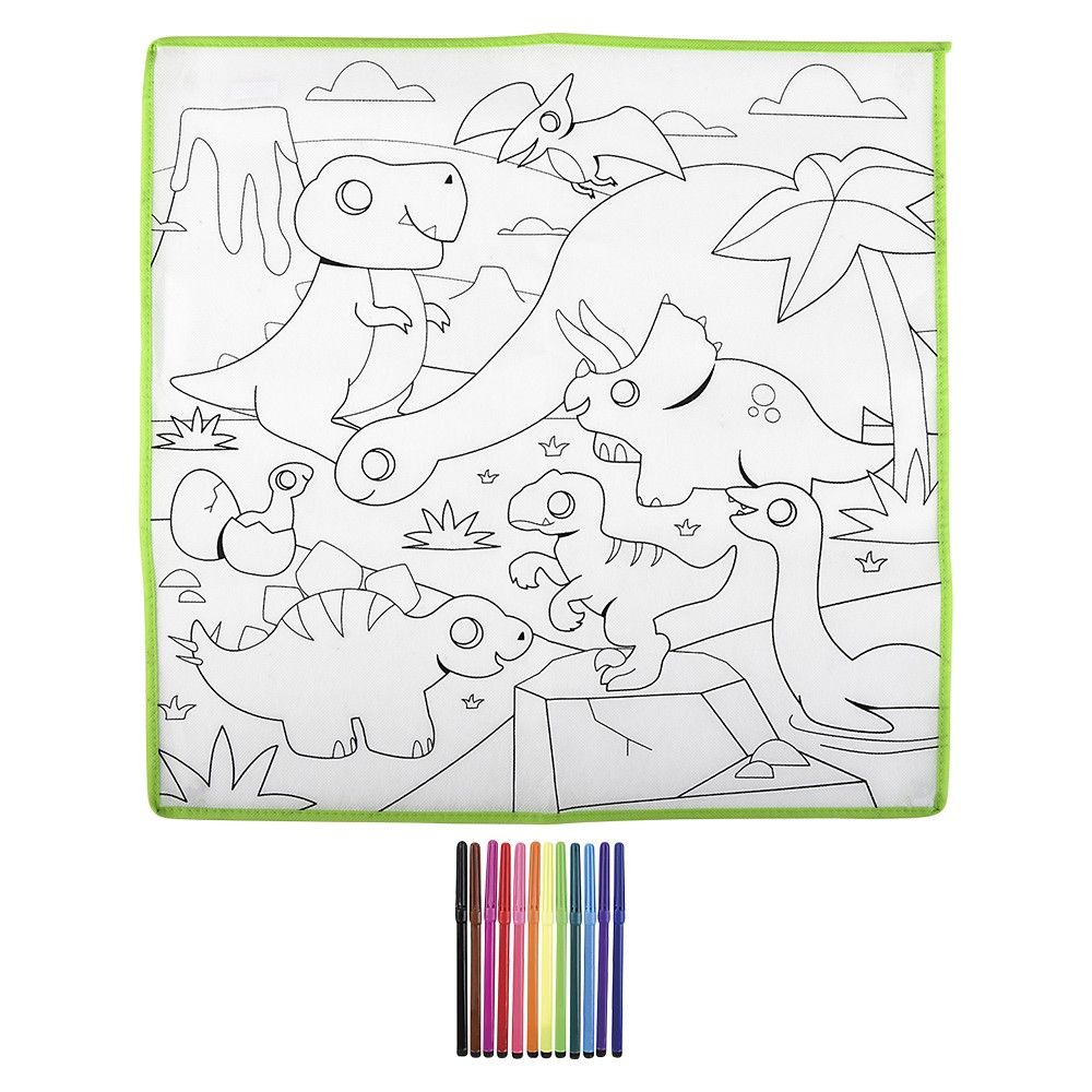 48 pieces of 19.5" Dinosaur Washable Doodle Mat