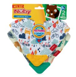 72 Wholesale Nuby Bandana Bib With Teether - Boy