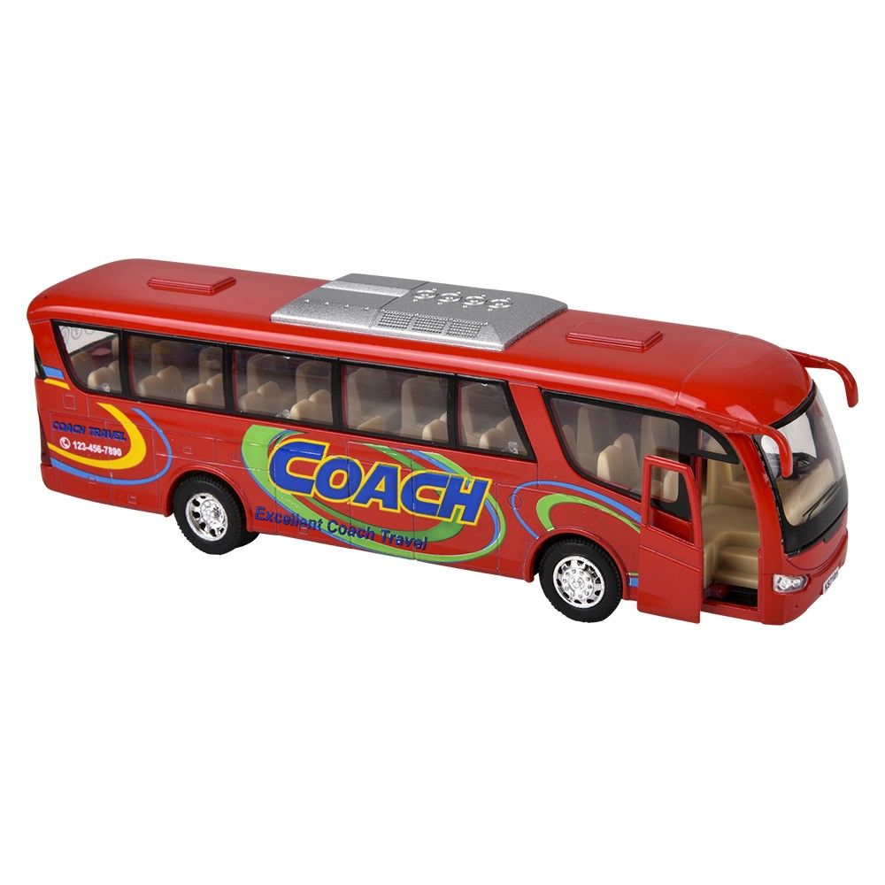 96 pieces 7" DiE-Cast Pull Back Coach Bus - Car, Planes, Trains & Bikes