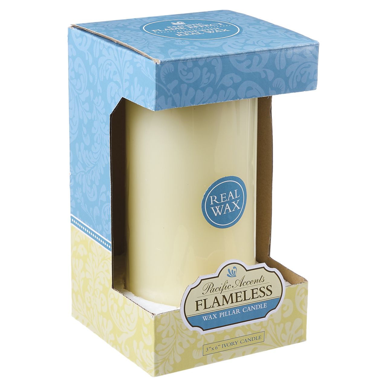 24 pieces Flameless Wax Pillar Candle - Ivory - Candles & Accessories