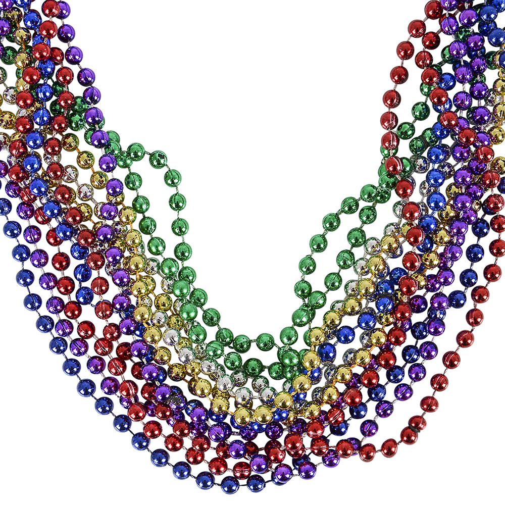 432 pieces 33" 7 Mm Metallic Beads - Costumes & Accessories