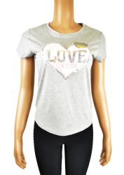 60 Pieces Love Patch With Sparkle Design Blouse - Women's T-Shirts