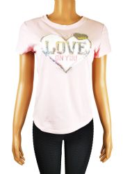 60 Pieces Love Patch With Sparkle Design Blouse - Women's T-Shirts