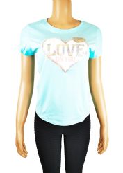 60 Pieces Love Patch With Sparkle Design Blouse - Women's T-Shirts