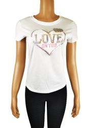 60 Pieces Love Patch With Sparkle Design Blouse - Women's T-Shirts