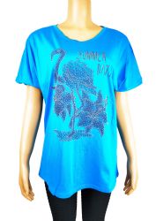 60 Pieces Flamingo Rhinestone Design Blouse - Women's T-Shirts