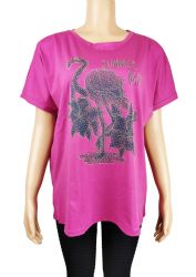 60 Pieces Flamingo Rhinestone Design Blouse - Women's T-Shirts