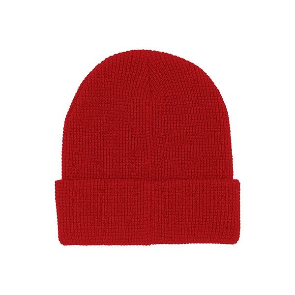 24 pieces Waffle Knit Cuff Beanie RED - Winter Beanie Hats