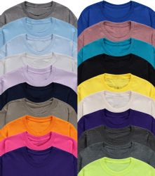 24 Pieces Mens Cotton Short Sleeve T Shirts, Mix Colors ,size Large - Mens T-Shirts