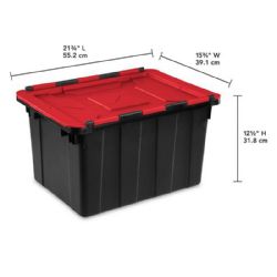 6 Pieces 12 Gal Hinge Lid Industrial Tote - Storage & Organization