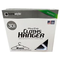 12 of 30 Pack White Plastic Clothes Hangers