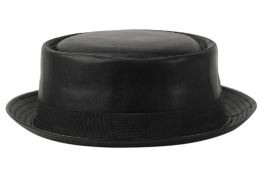 12 Pieces of Pu Leather Pork Pie Fedora With Satin Lining Assorted
