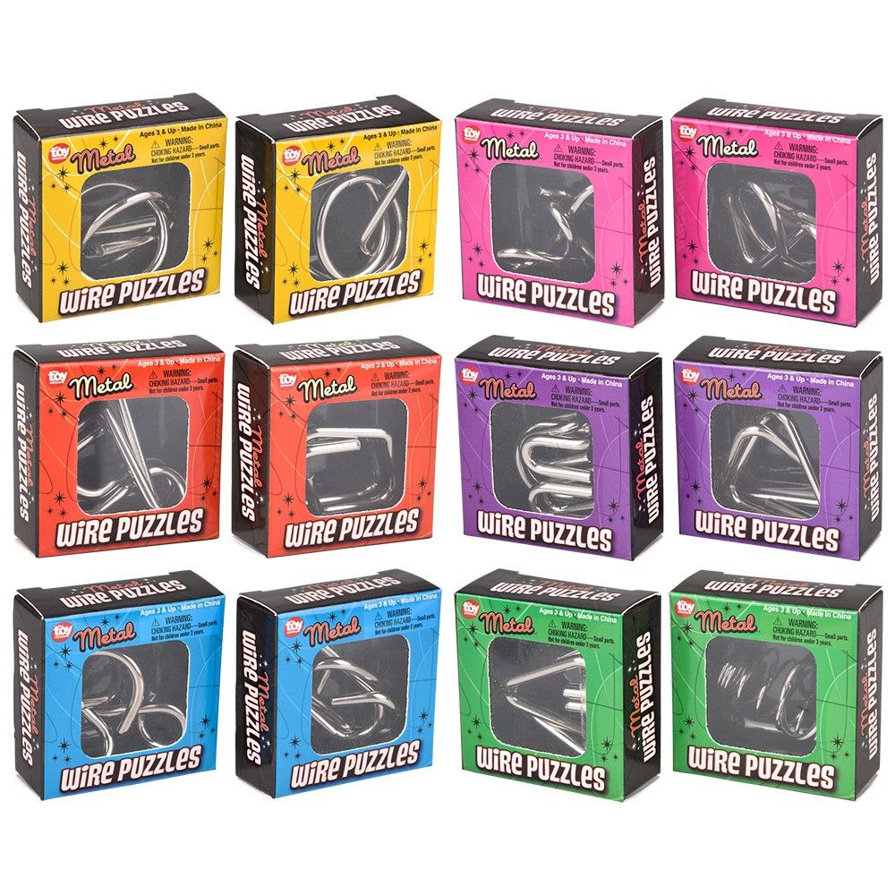 576 pieces 2" Metal Iq Wire Puzzles 24ct - Puzzles