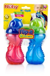 24 Wholesale Nuby Flip N' Sip Cup 10 Oz 2-Pk for 12 Months Up
