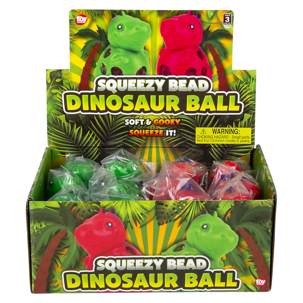 144 pieces 3.5" Squeezy Bead Dinosaur Ball - Slime & Squishees