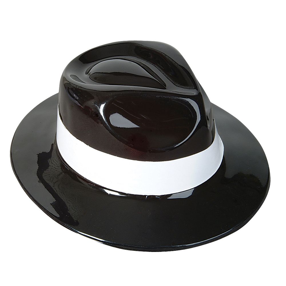 144 pieces Black Gangster Hat With Band - Store