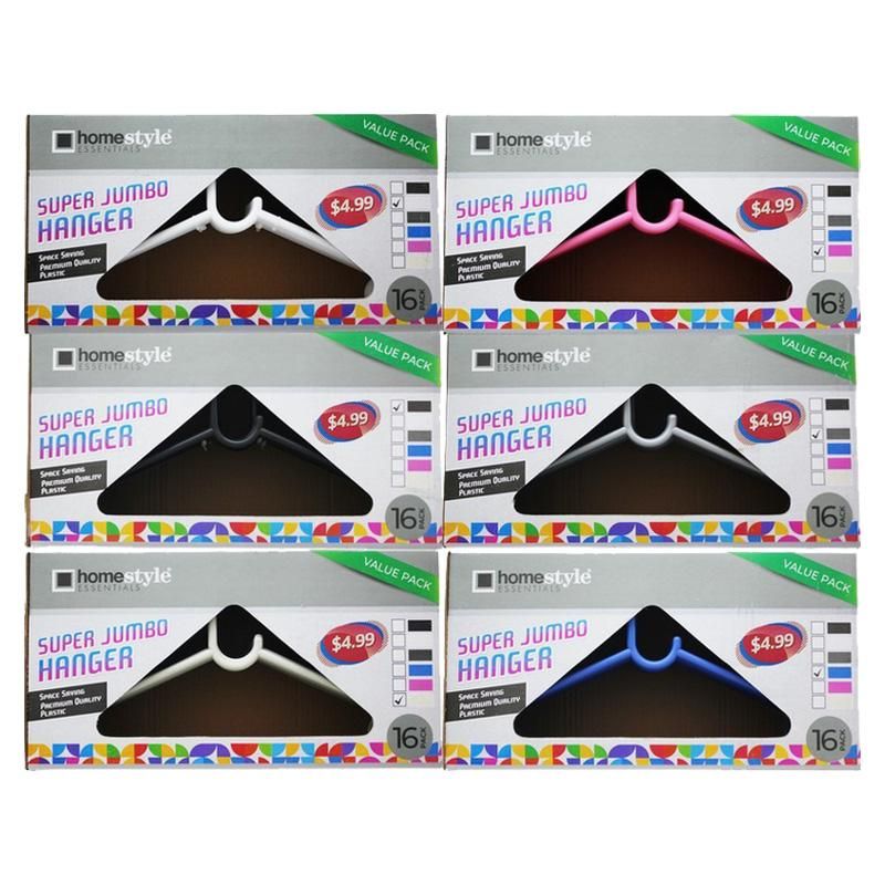 16 Pieces 16 Pack Grey Plastic Box Hangers - Hangers
