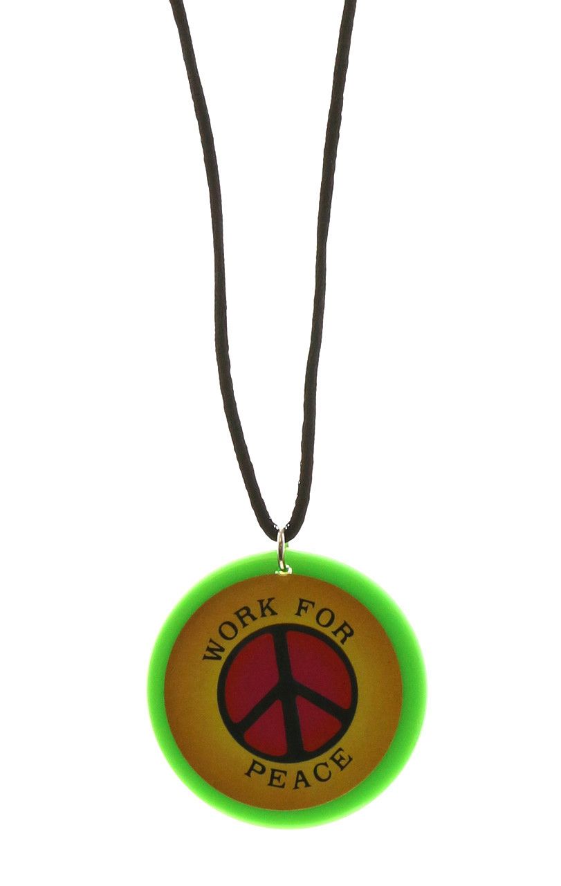 60 Wholesale Necklace With Acrylic Pendant, Pendant Work For Peace