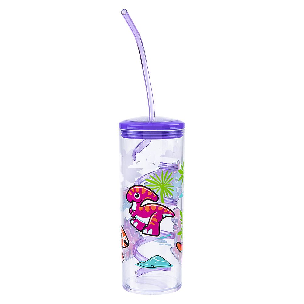 48 pieces Dinosaur Cup With Twisty Straw 11oz - Drinking Water Bottle