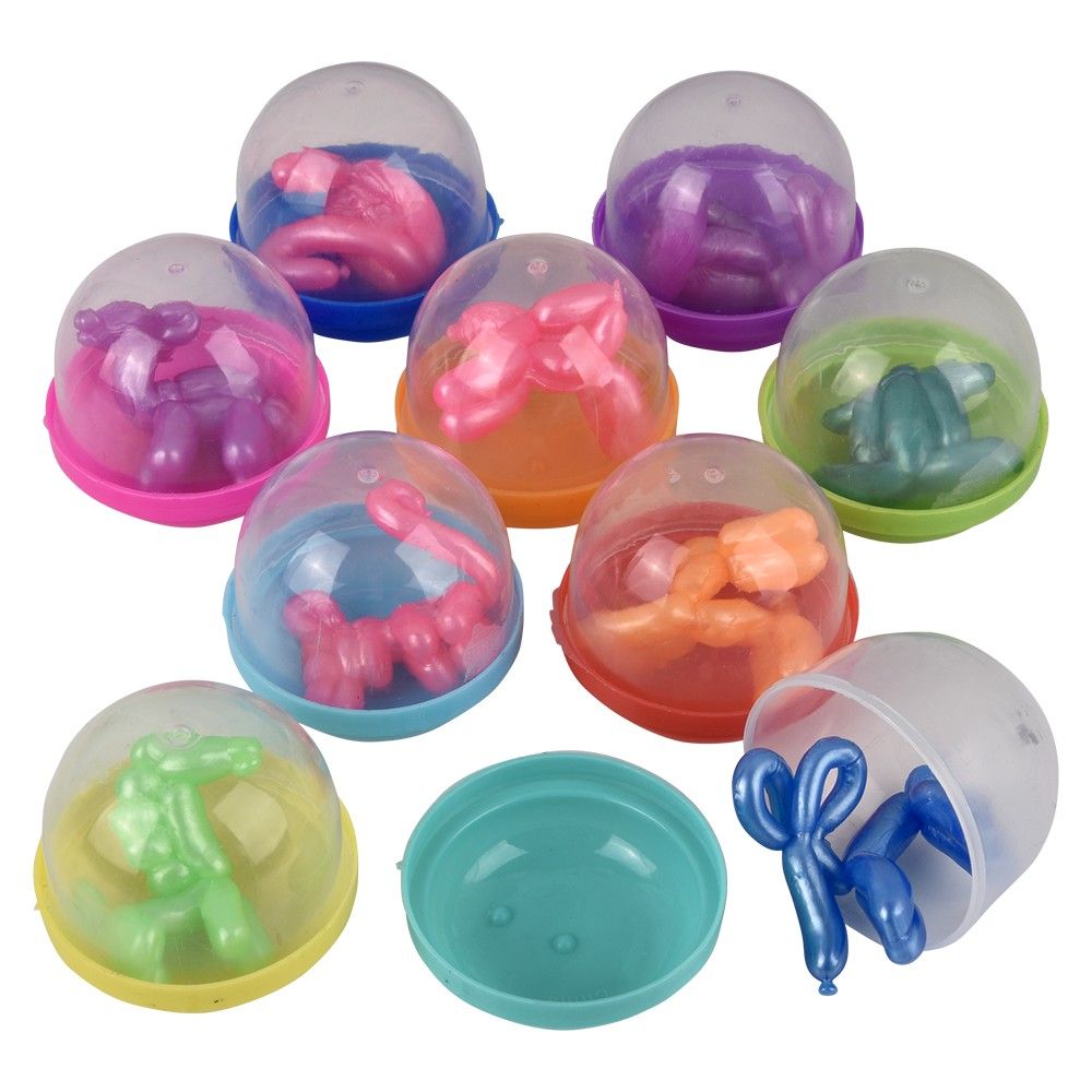 250 pieces 1.75 Inch Stretchy Mini Balloon Animal In 2 Inch Capsule 250ct - Slime & Squishees