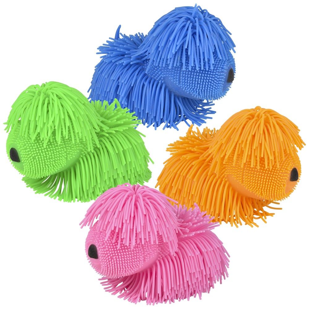 72 pieces 7" Shaggy Puffer Dog 12ct - Slime & Squishees