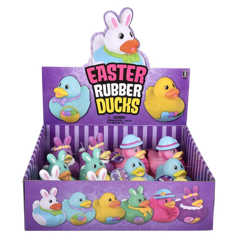72 pieces Easter Rubber Duckies 3.5 Inch - Slime & Squishees
