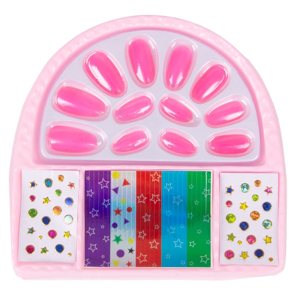 144 pieces Sparkle Adhesive Nail And Gem Set - Girls Toy Sets