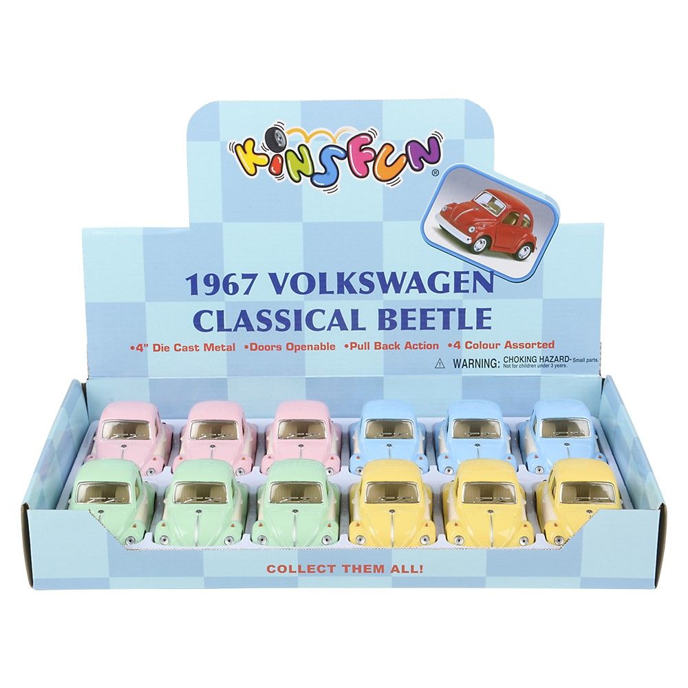 144 pieces of 4" DiE-Cast Pull Back 1967 Two Color Vw Classic Beetle