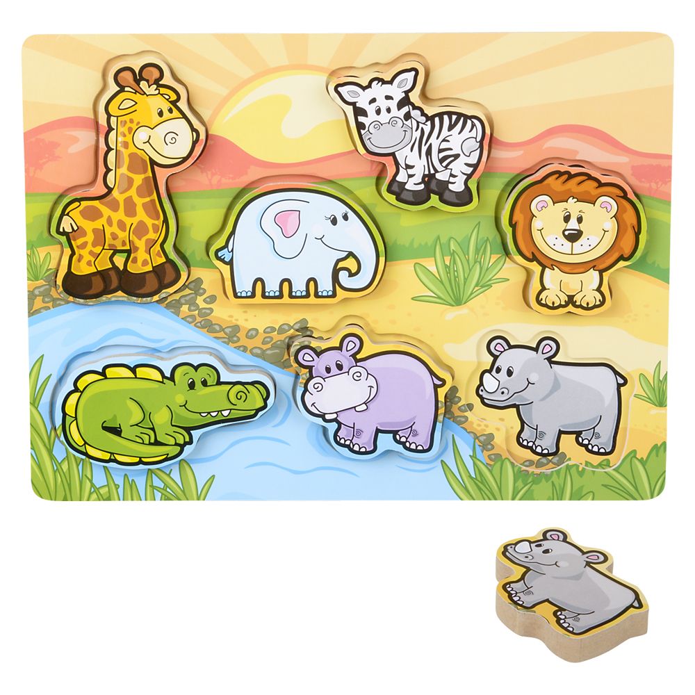 24 pieces of 11.75" X 10.25" 7 Pc Chunky Safari Toon Puzzle