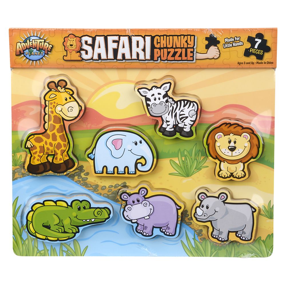 24 pieces of 11.75" X 10.25" 7 Pc Chunky Safari Toon Puzzle