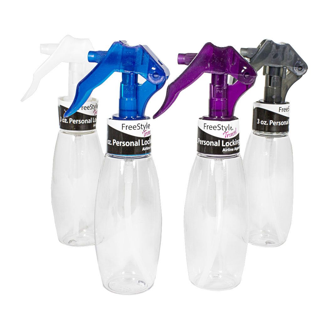 24 pieces of Freestyle Travel Personal Locking Mist Sprayer Assorted Colors - 3 Oz.
