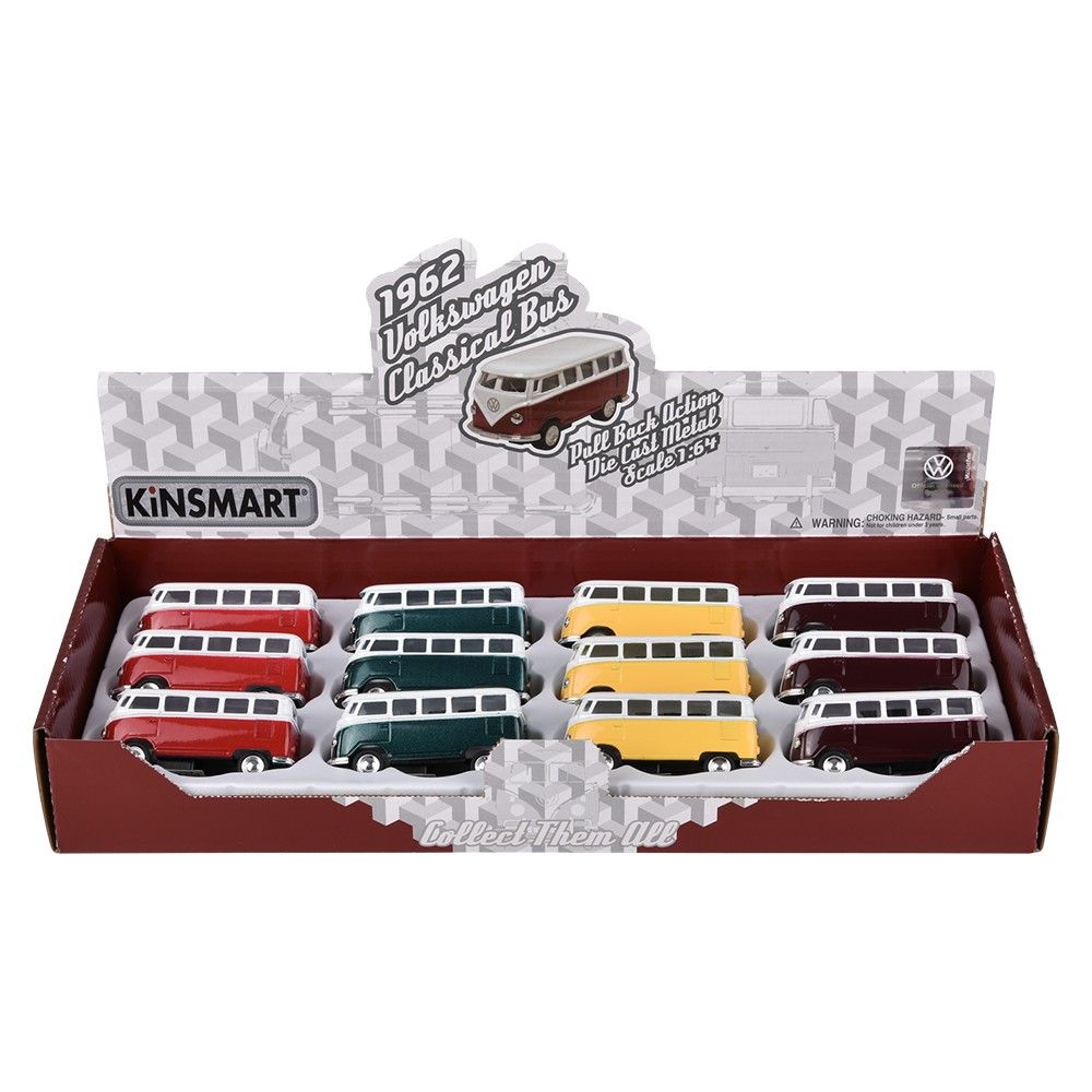 288 pieces of 2.5" DiE-Cast Pull Back 1962 Vw Classic Bus