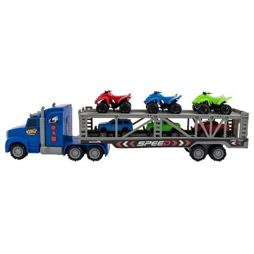 16 pieces of LighT-Up Friction Powered King SemI-Truck With Music - 7 Piece Set