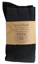 Yacht & Smith Girls Black Knee High, Sock Size 6-8