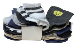 Yacht & Smith Assorted Pack Of Boys Low Cut Printed Ankle Socks Bulk Buy