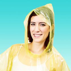 Yacht & Smith Unisex One Size Reusable Rain Poncho Assorted Colors 60g pe