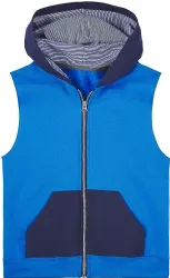 Boys Fruit Of The Loom Fleece Sleeveless Full Zip Hoodie Size X Small