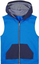 Boys Fruit Of The Loom Fleece Sleeveless Full Zip Hoodie Size Large